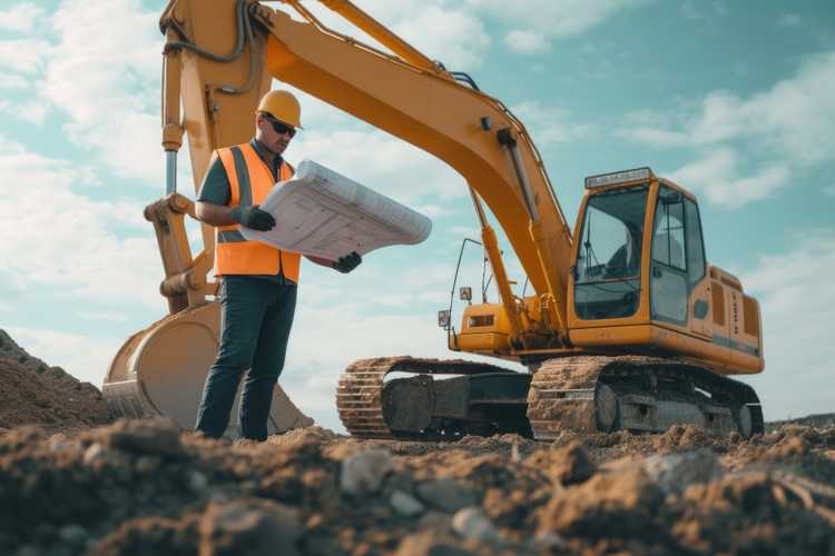 Earthmoving machinery operating on a Colton construction project