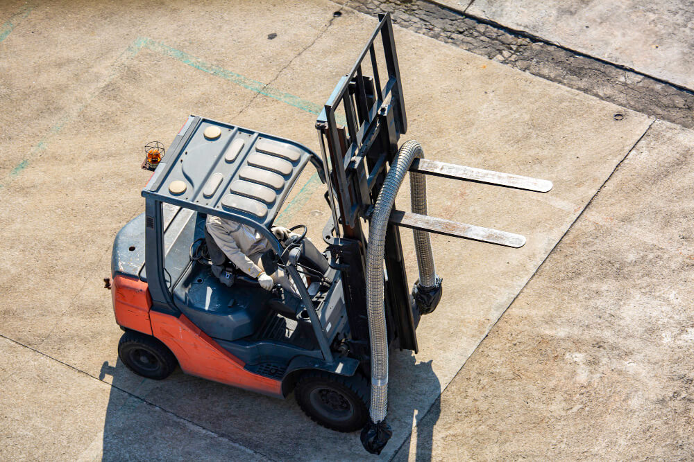 Forklift rental supporting material handling at a construction site in Fredericksburg, VA