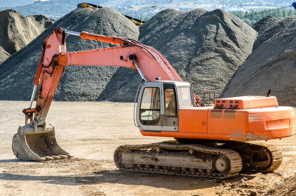 Heavy construction equipment operating at a Eugene, OR project site