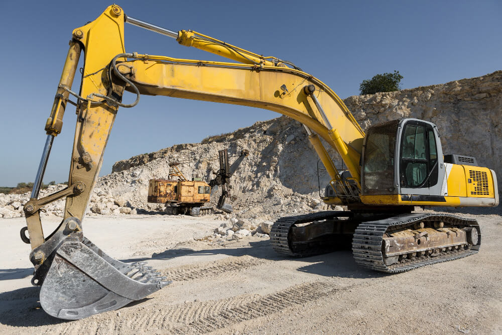 Heavy construction equipment operating on a job site in Fredericksburg, VA